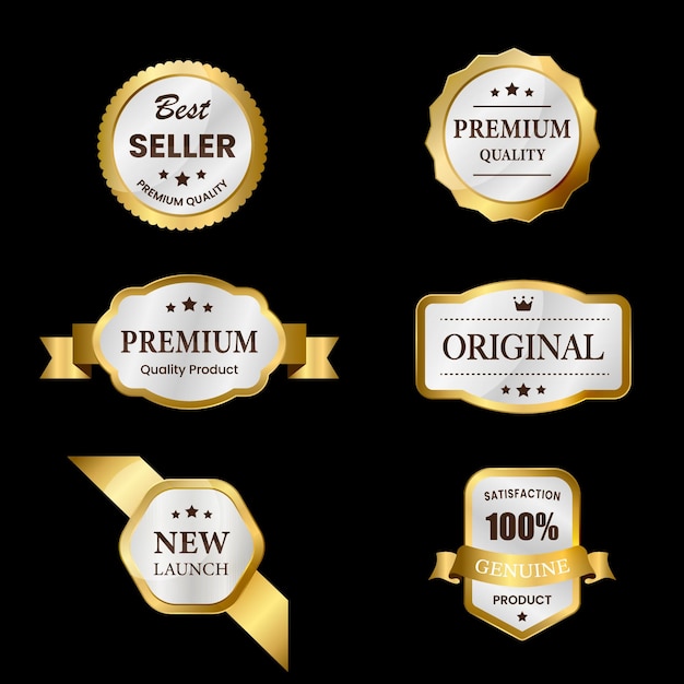 Vector luxury golden vector labels