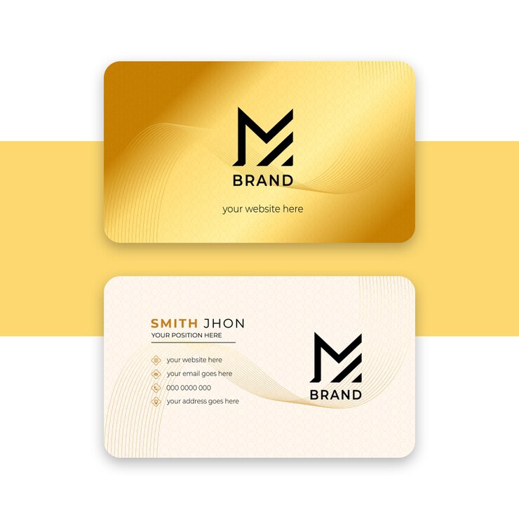 Vector luxury golden and white business card design for your business