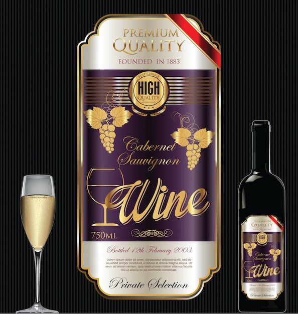 Luxury golden wine label