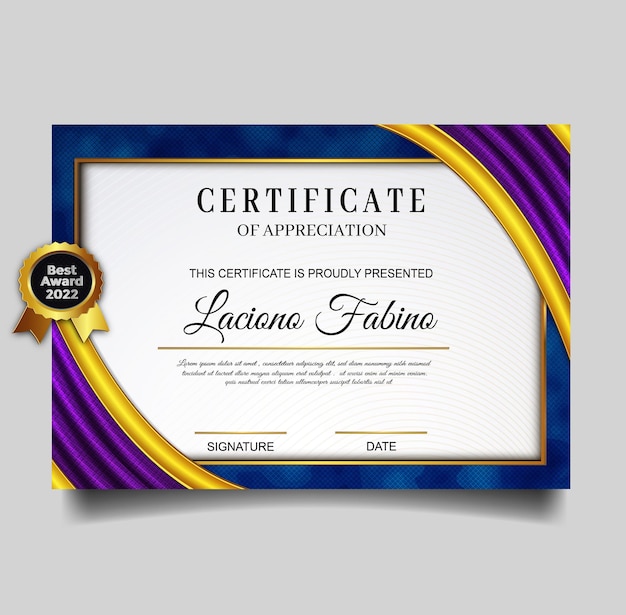 Luxury gradient certificate template