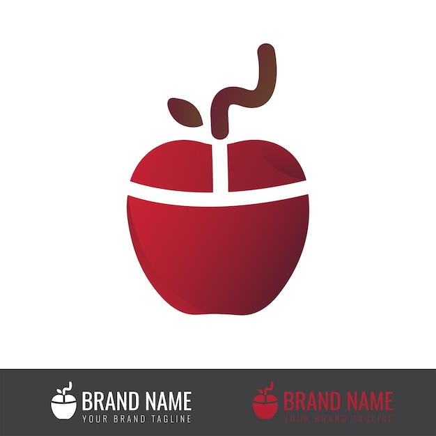 Vector luxury gradient red apple mouse logo in the shape of a mouse perfect for computers and tech brandsxa