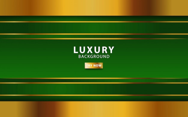 Luxury green abstract vector background with gold line