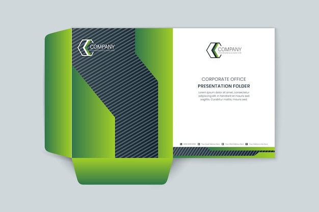 Vector luxury green and blue presentation folder design