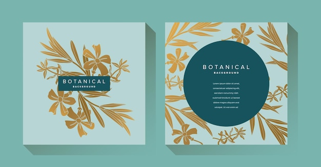 Vector luxury green botanical background template