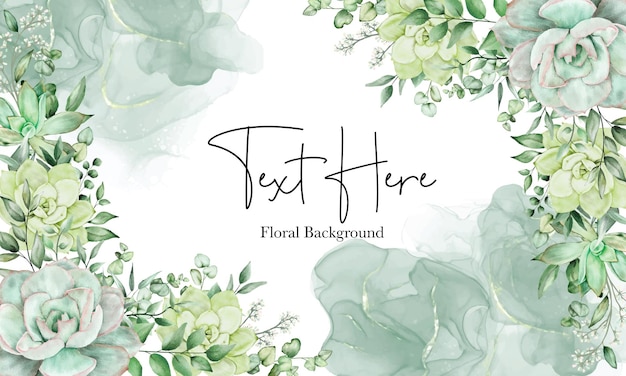 luxury greenery floral watercolor background