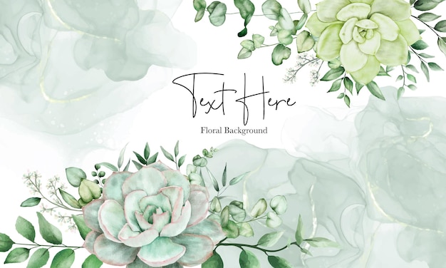 luxury greenery floral watercolor background