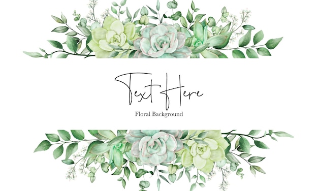 Luxury greenery floral watercolor background