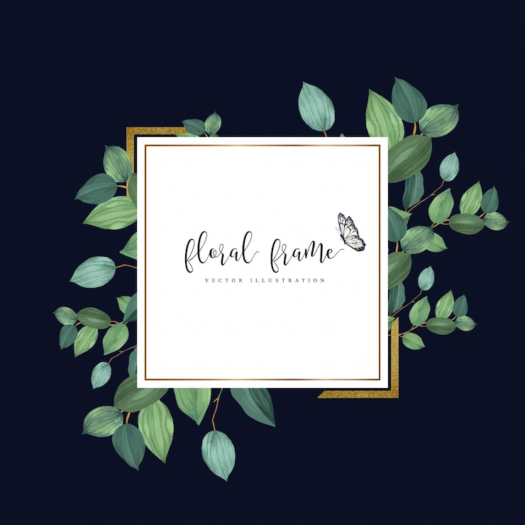 Vector luxury greenly floral frame