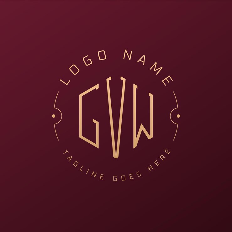 Vector luxury gvw logo design elegant letter gvw monogram logo minimalist polygon gvw logo design template