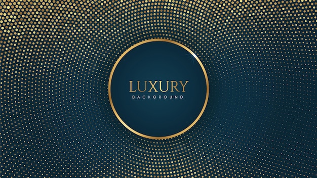Luxury Halftone Golden Blue Abstract Dotted Background
