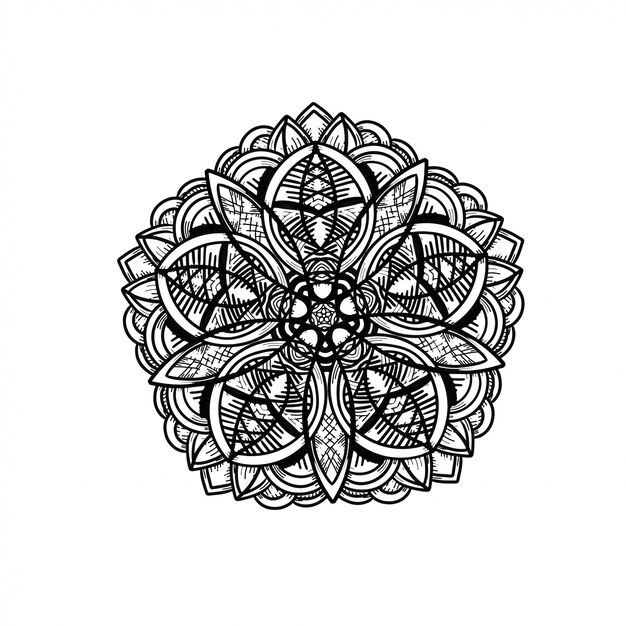 ornamento di mandala di lusso a mano disegnare