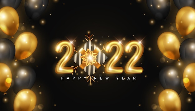 Luxury happy new year 2022 background illustration