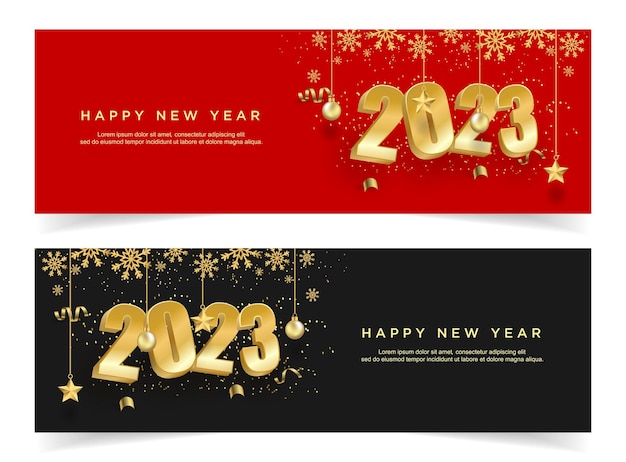 Vector luxury happy new year 2023 with 3d number background