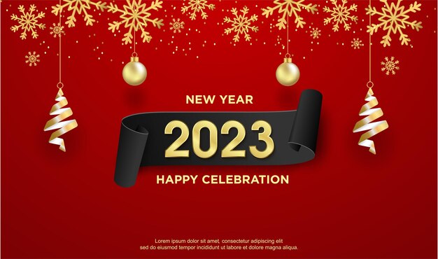 Vector luxury happy new year 2023 with ball background