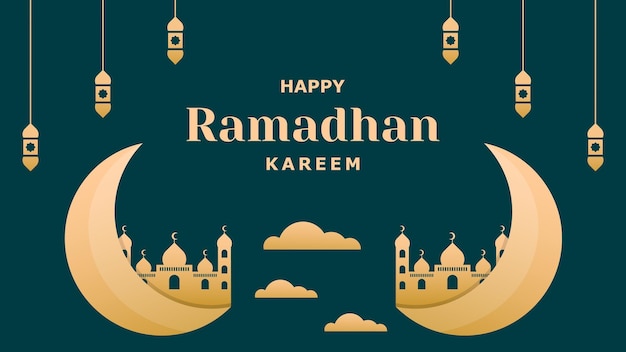 Luxury happy ramadhan kareem background