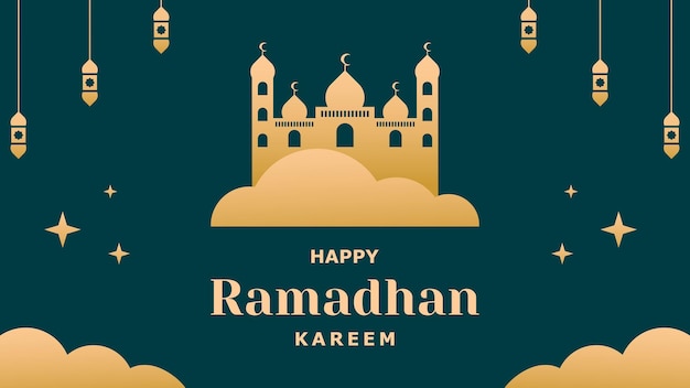 Luxury happy ramadhan kareem background