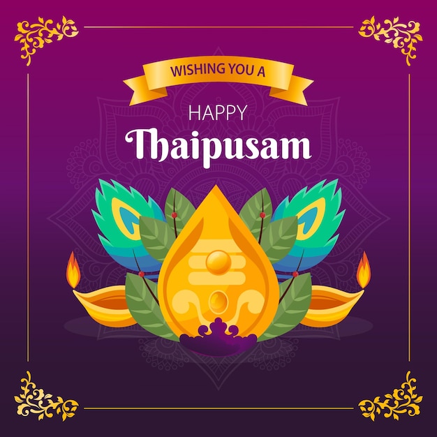 Vector luxury happy thaipusam greetings poster