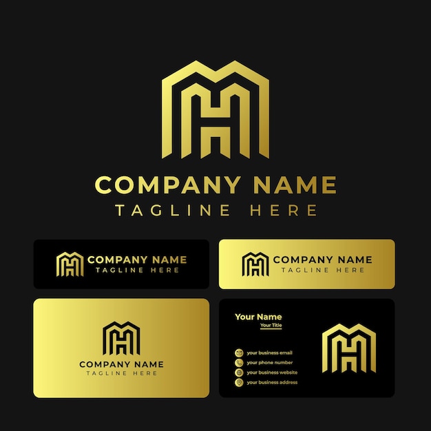 Luxury hm or mh monogram logo