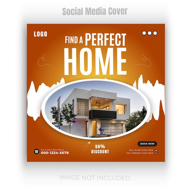 Luxury home for sale property and 2 color gradient clean background or digital construction social media post design