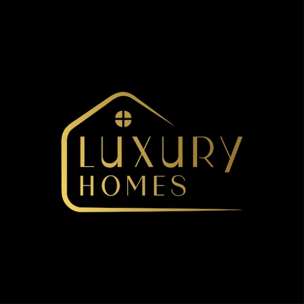 Vector luxury homes creative minimal elegant royal gold foil logo design template