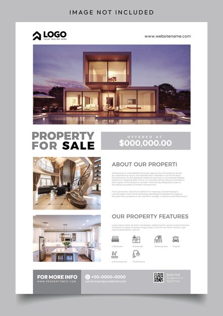 Vector luxury homes showcase premium flyers