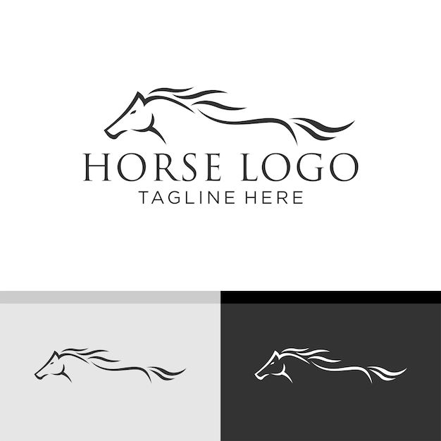 Vettore luxury horse logo design illustrazione vettoriale semplice e moderna