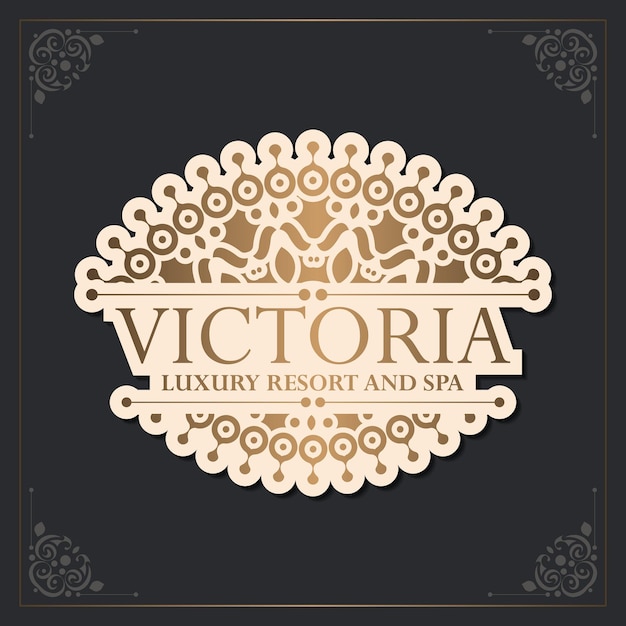 Luxury hotel label template Trendy vintage royal ornament frames illustration