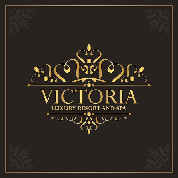 Luxury hotel label template trendy vintage royal ornament frames illustration