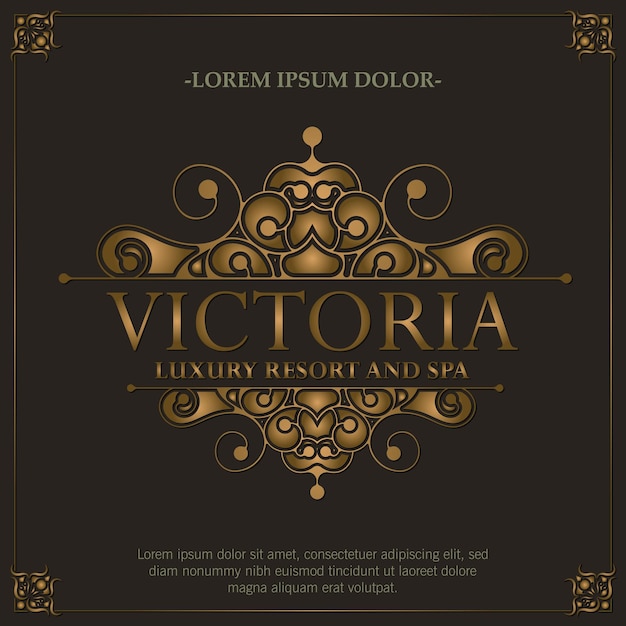 Vector luxury hotel label template trendy vintage royal ornament frames illustration