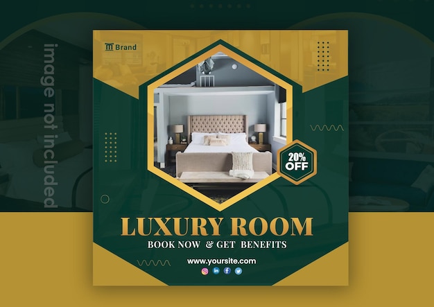 Luxury hotel and resort social media post design