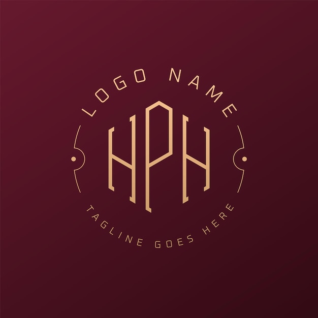 Luxury HPH Logo Design Elegant Letter HPH Monogram Logo Minimalistisch Polygon HPH Logo Ontwerp Template