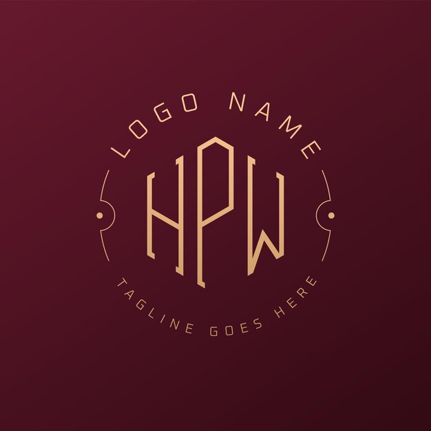 Luxury HPW Logo Design Elegant Letter HPW Monogram Logo Minimalistisch Polygon HPW Logo Ontwerp Template