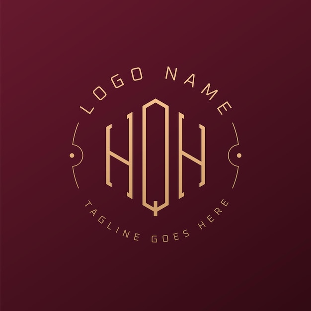 luxury hqh logo design elegant letter hqh monogram logo minimalist polygon hqh logo design template