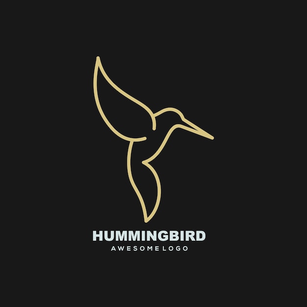 Luxury humming bird logo illustration for your company