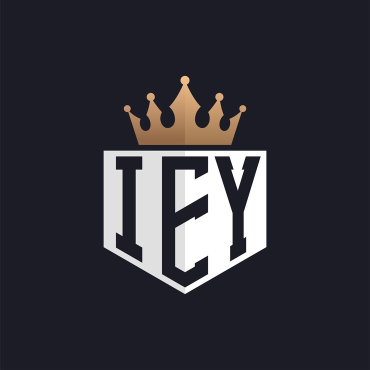 Vector 豪華 iey 標誌與皇冠 優雅的首字母 iey 獨家品牌標誌 iey 單字母 高端企業