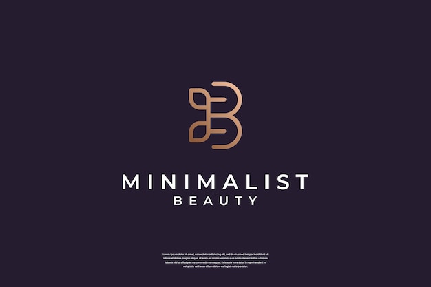 Luxury initial b and leaf logo design inspiration