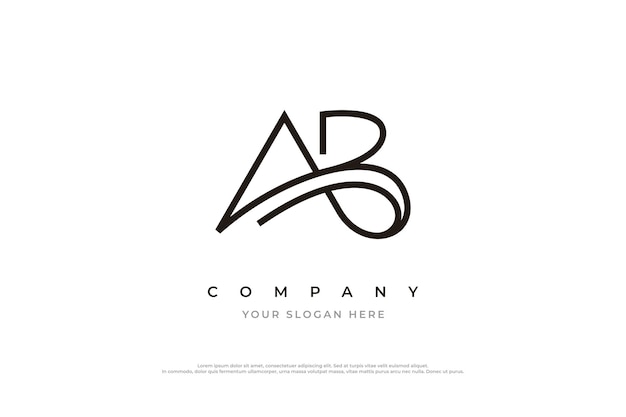 Вектор дизайна логотипа Luxury Initial Letter AB
