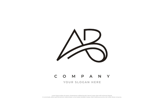 Вектор дизайна логотипа luxury initial letter ab