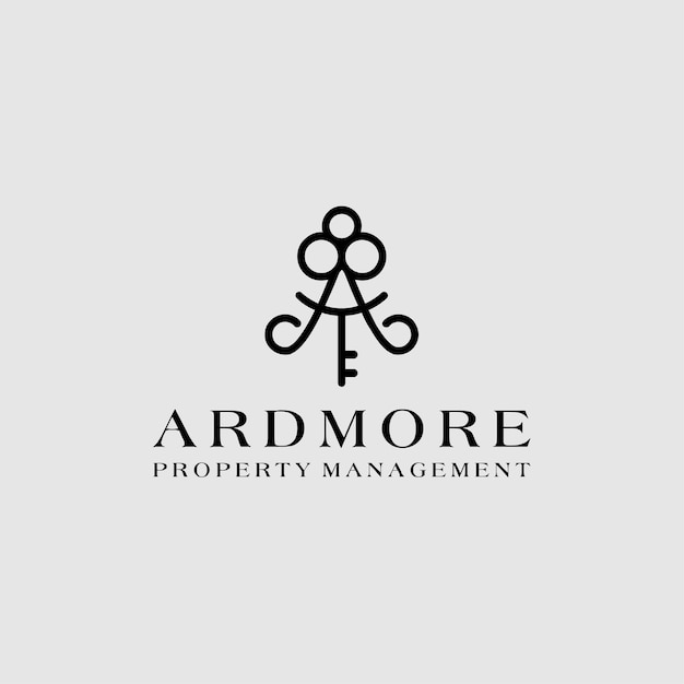 Luxury initial letter A and key monogram color logo vector