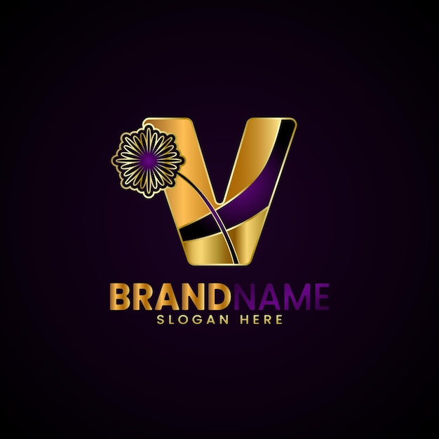 Vector luxury initial letter v logo design for company boutique businessfashion etc