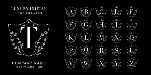 벡터 고급스러운 초기 로고 디자인. 알파벳 로고 세트
