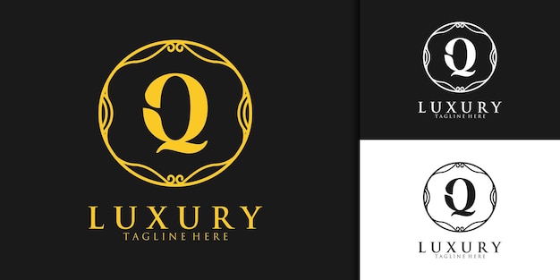 Luxury initial Q logo design template