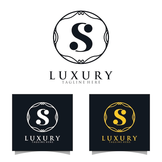 Vector luxury initial s logo template for restaurant royalty boutique cafe hotel heraldic jewelry etc