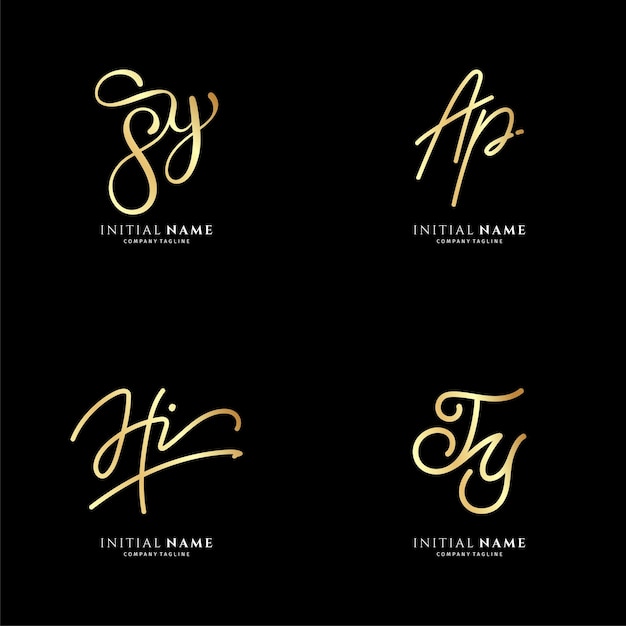 Luxury initial signature logo collection