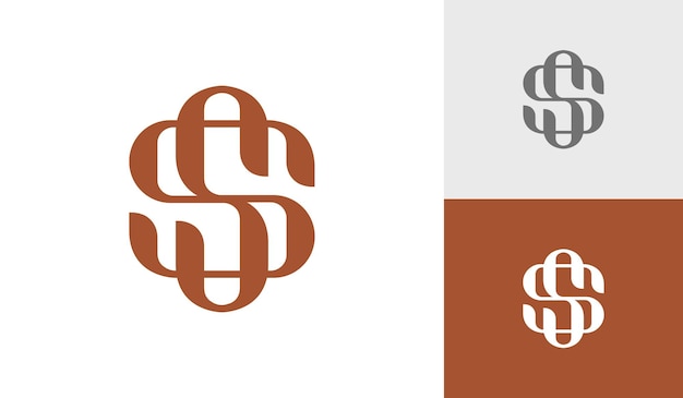 Luxury initial ss or letter ss monogram logo design vector