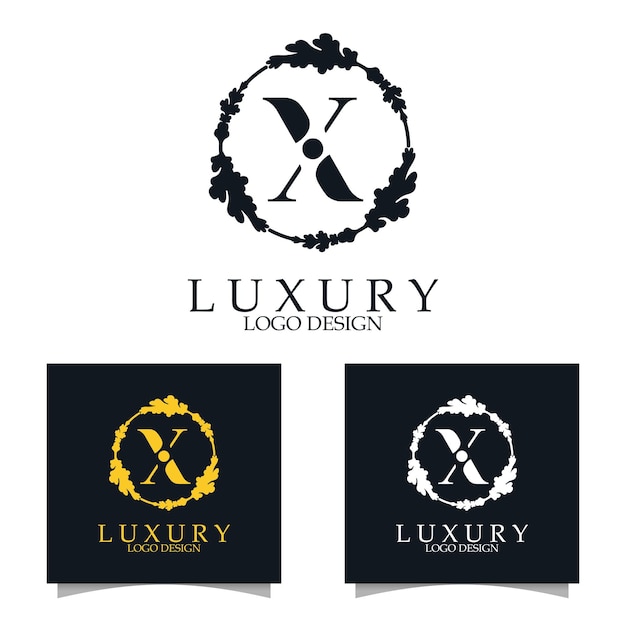 Vector luxury initial x logo template for restaurant royalty boutique cafe hotel heraldic jewelry etc