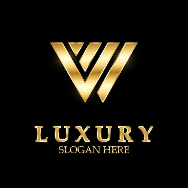 Luxury intial W VV WV VW logo design for business and brand identity