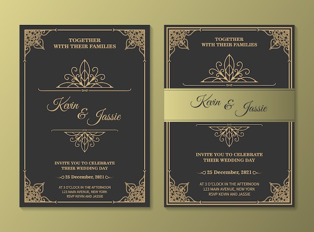 Luxury Invitation card design vintage style