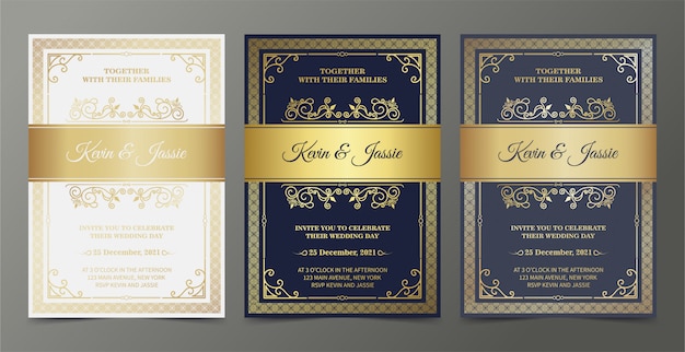 Luxury invitation card design vintage style