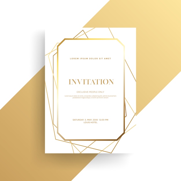 Vector luxury invitation card with golden texture